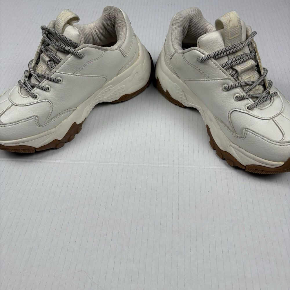 MLB Boston Red Sox Big Ball Chunky Sneakers US 7‎ Women White Gum Sole Leather - Picture 5 of 12